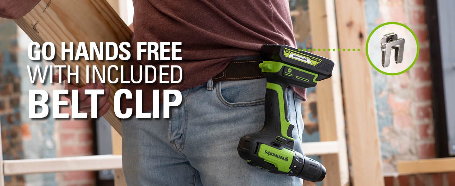 go hands free with included belt clip