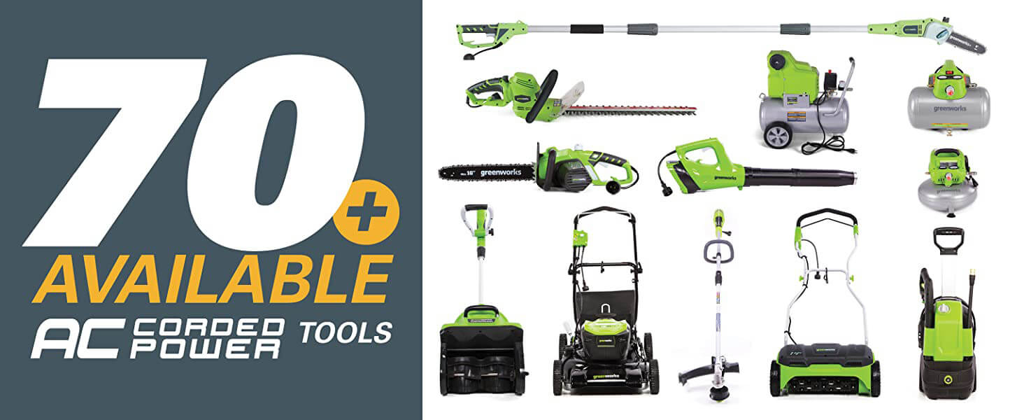 Over 70 available corded tools